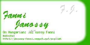 fanni janossy business card